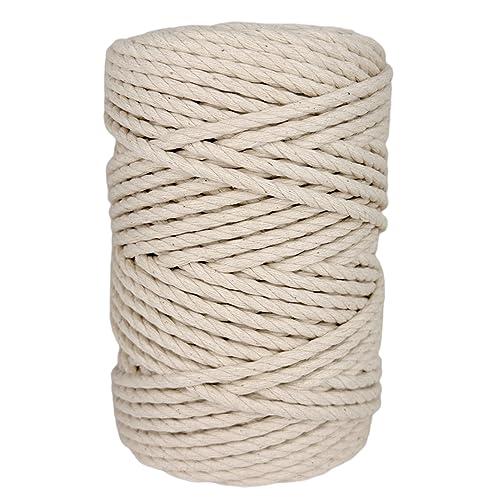 Cordoncino Per Macramè, Cotone, 5Mm * 75M, Per Lavori Di Macramè, Giocattoli, Restauro, Artigianato, Imballaggio, Giardinaggio. Naturale