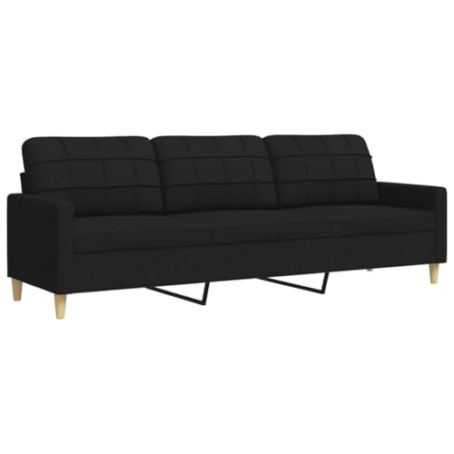 Vidaxl Divano A 3 Posti Nero 210 Cm In Tessuto, Divano, Divano Imbottito, Divano A Tre Posti, Divani, Divano Da Salotto, Divano In Tessuto