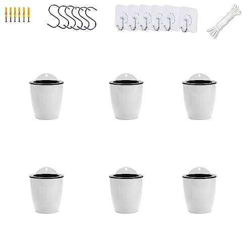 Orimerc Set Di 6 Vasi Autoirriganti Da Appendere A Parete, Per Cucina, Per Piante E Piante Interne, Per Giardino, Balcone, Verticale, Montaggio A Pare