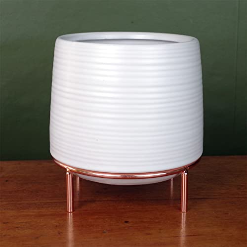 Leaf Fioriere Da Interno Per Cachepot, Supporto In Ceramica Bianca, 18 Cm