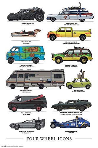 Grupo Erik - Poster Dei Veicoli Immaginari Mitici, 61 X 91,5 Cm