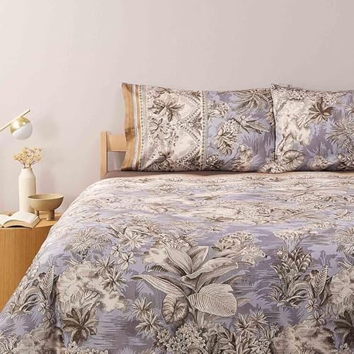 Bassetti Granfoulard Completo Letto Copripiumino Matrimoniale, Copripiumone Due Piazze In Percalle Di Cotone, Sacco Copri Piumino Maxi, Lenzuolo Sotto