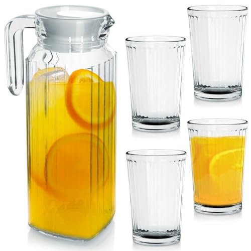 Excellent Houseware Set Di Brocca Con Bicchieri Ye9000500 200 Ml 1,1 L (5 Pezzi)