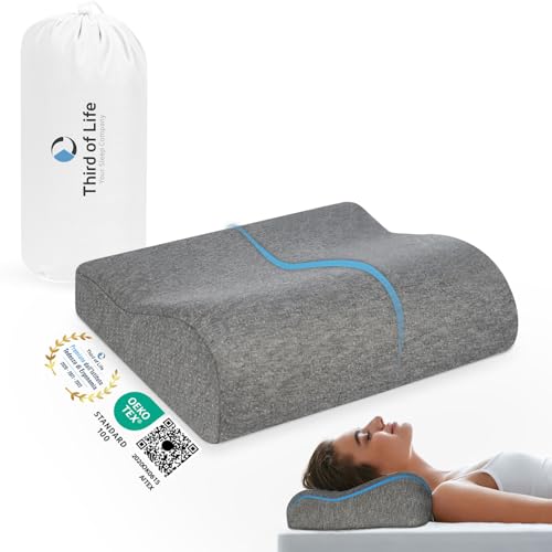 Third Of Life Cuscino Cervicale Viaggio Onda, Cuscino Viaggio Memory Foam, Cuscino Da Campeggio Adatto Per Adulti E Bambini, Cuscino Piccolo Di Sosteg