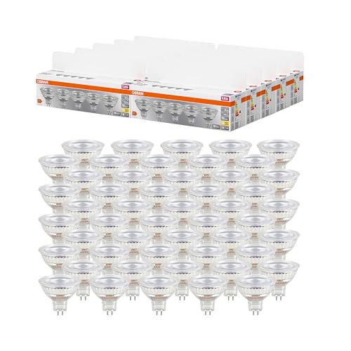 Osram Led Base Mr16, Confezione Vantaggiosa Con 50 Lampadine A Bassa Tensione, Sostituisce Le Tradizionali Lampadine Riflettori Da 35W, Bianco Caldo (