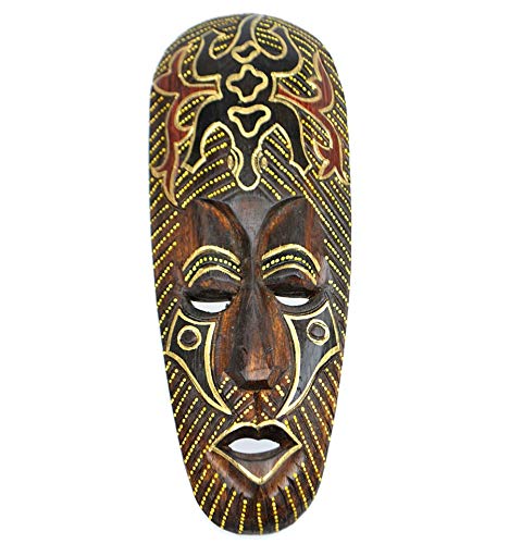 Maschera Africano In Legno 30 Cm, Motivo: Geco.