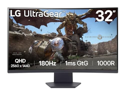 Lg Electronics Ultragear 32Gs60Qx-B (80 Cm (31.5 Zoll), Schwarz, Wqhd, Va, Curved, Amd Free-Sync, 180Hz Panel)