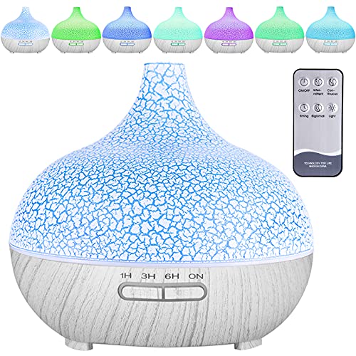 Maisitoo Diffusore Di Oli Essenziali,550Ml Diffusore Di Aromi,Umidificatore Ambiente Fino A 8 Ore Di Lavoro,Diffusore Ambiente Luci Notturne 7 Colori,