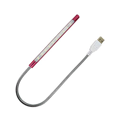 Dzydzr Portable Usb Lampada Led Dimmerabile, Usb 5V 1W Touch Switch Flessibile 10 Leds Bianco Lampada Per Computer Portatile Pc (Oro Rosa)