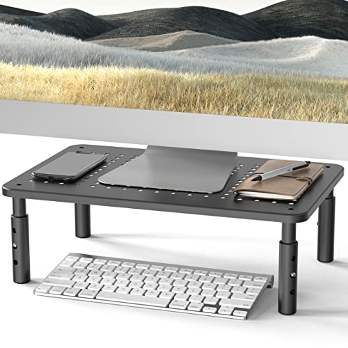 Putorsen Supporto Monitor Stand Premium - Supporto Monitor Scrivania Supporto Da Tavolo In Metallo Regolabile In 3 Altezze Per Laptop, Computer, Pc, S