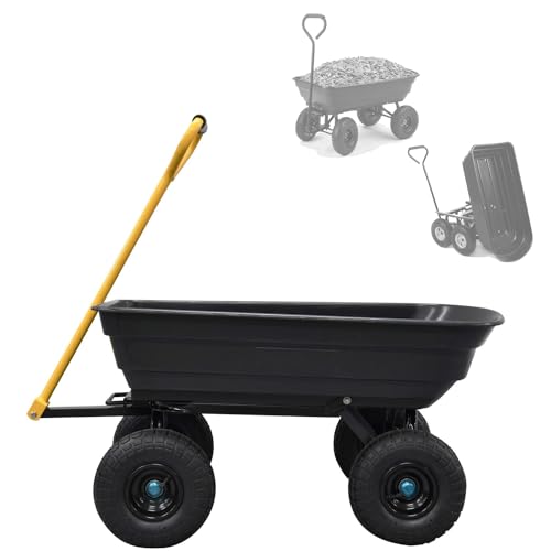 Carrello Da Giardino A Mano Ribaltabile Portata 180 Kg Carriola Carretto Giardinaggio Rimorchio A Mano