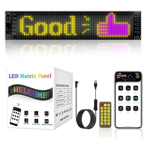 Comius Sharp Segno Led, Pannello A Matrice Led Da 3,62 X 14,72 Pollici, Luce Devil Eyes, Lampada Colorata Per Gli Occhi Schermo Morbido, Schermo Fless