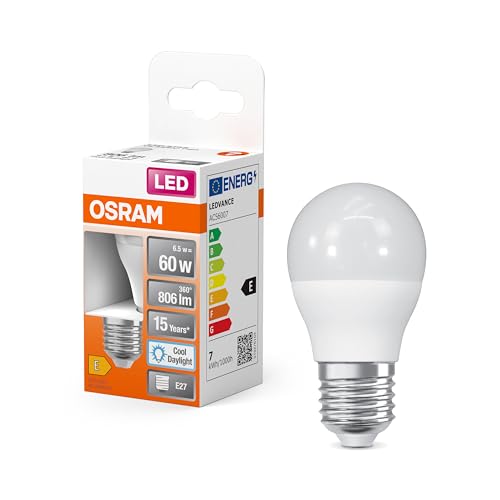 Osram Lampada Led Classic P60 Star Classic P60 Per Socket E27, Forma A Goccia, Look Matt, Lumen 806, Bianco Caldo, 2700K, Sostituzione Per Lampadine D