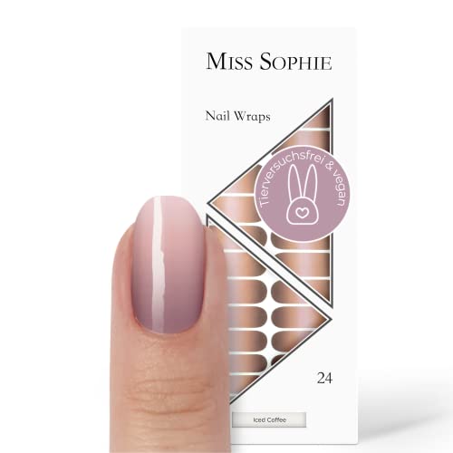 Miss Sophie Pellicola Per Unghie – Iced Coffee – Gradiente Di Colore Nudo, Nail Wraps – 24 Pellicole Autoadesive Ultra Sottili Di Lunga Durata