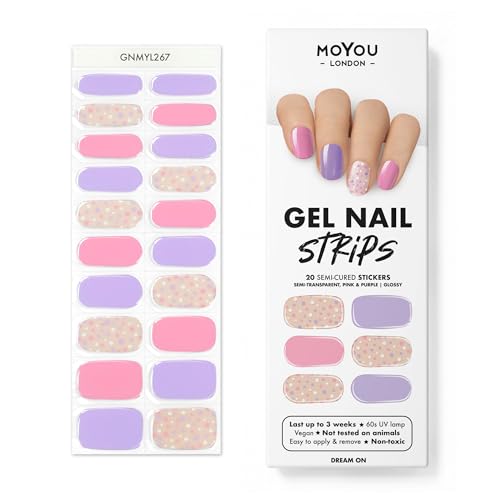 Moyou London Set Di 20 Pellicole In Gel Uv Semiindurite Per Unghie In Gel Uv Per Manicure Di Qualità Salone – Set Con Lima Per Unghie E Bastoncini In