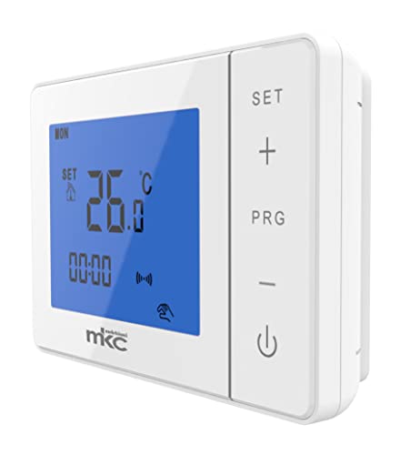 Melchioni Mkc Cronotermostato Digitale Mk-683 Con Programmazione Settimanale A Batteria, Design Elegante E Display Retroilluminato Adatto Per Caldaia