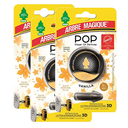 Arbre Magique Pop, Power Of Perfume, Deodorante Auto, Fragranza Vanilla, Profumazione Fino A 30 Giorni, Multipack 3 Confezioni