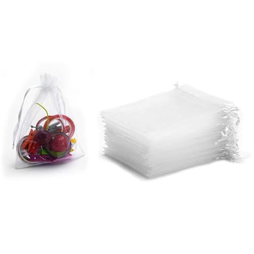 Confezione Da 50 Sacchetti Regalo Piccoli Con Coulisse, Sacchetti In Organza 7 X 9 Cm, Sacchetti Trasparenti Per Gioielli, Sacchetti In Tessuto