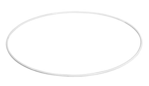 Rayher 2505200 Anello Metallico Ricoperto, Diametro 20 Cm, Spessore 3 Mm, Per Lavori Creativi E Composizioni Floreali, Bianco