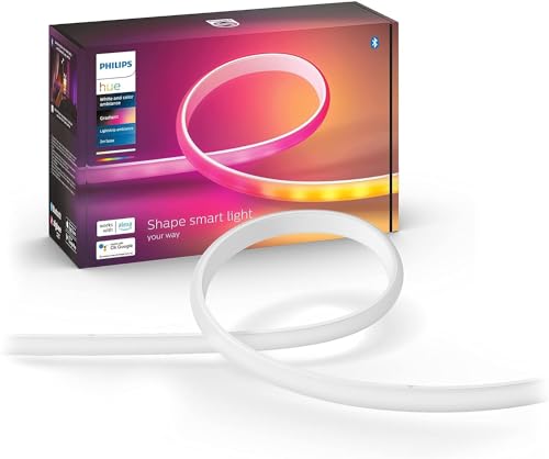 Philips Hue White And Color Ambiance Gradient Lightstrip, Striscia Led Smart, 2 M, 16 Milioni Di Colori, Con Bluetooth, 1600 Lumen