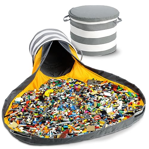 Creative Qt - Organizzatore A Scomparsa Per Giocattoli E Tappetino Da Gioco - Cestino Portaoggetti Per Giocattoli - Ragazzi E Ragazze - Contenitori Pe