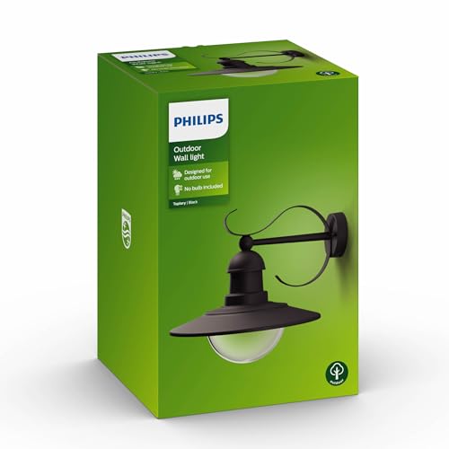 Philips Led Topiary Lampada Da Parete Per Esterni, Design Vintage, Nero
