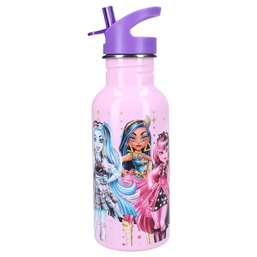Vadobag Monster High Borraccia Bottiglia 500Ml In Metallo Per Bevande - Con Cannuccia Retrattile