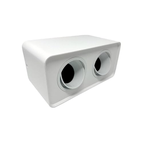 Kovalmax® Porta Faretto Doppio Supporto Orientabile Montaggio Da Soffitto Bianco P342B