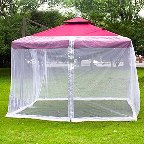 Smljfo Ombrellone Da Giardino Per Ombrellone, Parasole, Zanzariera, Rettangolare, 300 X 300 X 230 Cm, Per Giardino, Gazebo, Balcone, Cortile, Bianco