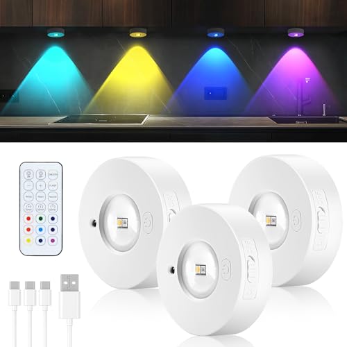 Banaone Illuminazione A Led Senza Fili, Luce Led Vetrina Rgb Ricaricabile Usb Con Touch E Telecomando, Funzione Temporizzazione, Luci Led Colorate Rgb