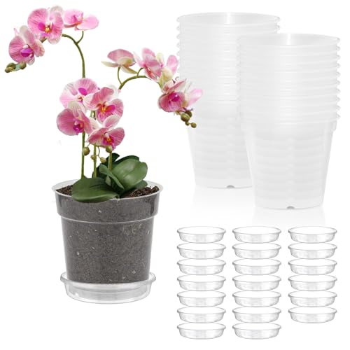 Meyagot Vasi Per Orchidee,20 Pieza 11,5Cm X11Cm Piccoli Vaso Orchidee Plastica,Vasi Trasparenti Plastica Piccoli,Vasi Per Fiori In Plastica Trasparent