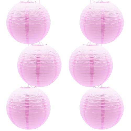 Ceeysee 6 Pezzi Lanterne Di Carta 30Cm Lanterne Rotonde Rosa Di Carta Lanterne Di Carta Appese Per Decorazioni Di Festa Compleanno Matrimonio Natale G