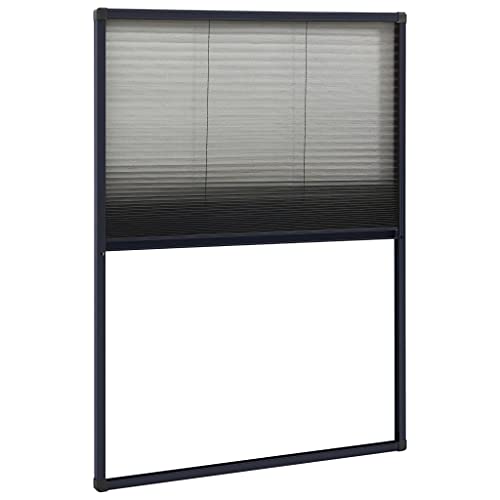 Vidaxl Zanzariera Plissettata Finestre Alluminio Antracite 80X120 Cm