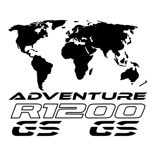 Gesar 2 Pezzi Adesivo Adventure Planisfero E 2 Pezzi Gs 1200 - Adesivo Per Auto E Moto - Compatibile Con Moto Motorrad Lc R 1200 Gs R1200Gs - Adatti P