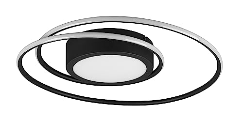 Trio, Plafoniera, Yava Incl. 1 X Led,Smd,56,0 Watt,2700-6000K,6800 Lm. Finitura: Metallo, Nero Opaco Ø:60,0Cm, A:7,0Cm Comando A Distanza,Dimmer Integ