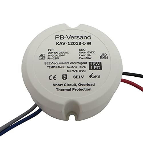 Trasformatore A Led, 18 Watt, 12 V, Dc, Rotondo, Trasformatore, Alimentatore, Alimentatore, Alimentatore, Presa Di Giunzione