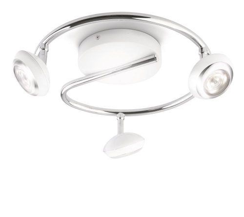 Philips Lighting 571793116 Myliving Spot Con 3 Luci Led A Forma Di Spirale In Metallo, Dettagli In Cromo, Bianco