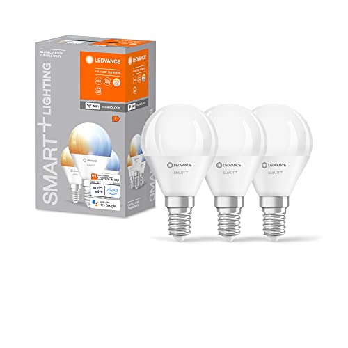 Ledvance Lampada Led Intelligente Con Tecnologia Wifi, E14-Base Ottica Opaca ,Colore Della Luce Modificabile (2700K-6500K), 470 Lumen, Sostituzione De