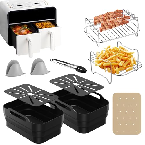 Ankway Accessori Per Friggitrice Ad Aria Calda Ninja Af500Eu Dual Airfryer Accessories Per Ninja Foodi Flexdrawer 10,4 L, 10 Pc 7 In 1 Released Af500E