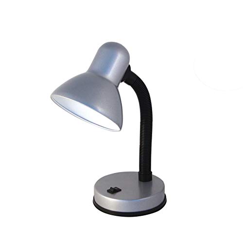 Velamp Charleston Lampada Da Tavolo Con Collo Flessibile - Design Moderno - Ideale Per Scrivania, Lettura E Comodino – Attacco Lampadina E27 - Colore