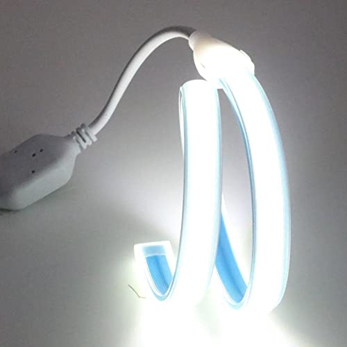 Super Bright Led Cob Striscia 0.5M 220V 6000K Con Interruttore, Ip67 Impermeabile 50Cm Strisce Led Da Esterno Interno (Bianco Freddo, 0,5)