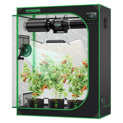 Vivosun 121,9 X 61 X 152,4 Cm Idroponica Mylar, Con Vassoio Obeservation Finestra E Pavimento Per Interni Per Coltivazione 2 'X4'