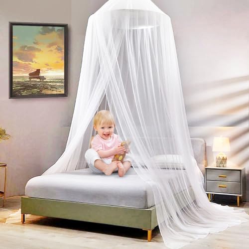 Ydmajf Zanzariera Letto, Universale A Cupola Bianco Zanzariera Per Letto Anti-Zanzara E Anti-Insetti Zanzariera, Per Letto Singolo/Matrimoniale | Adat