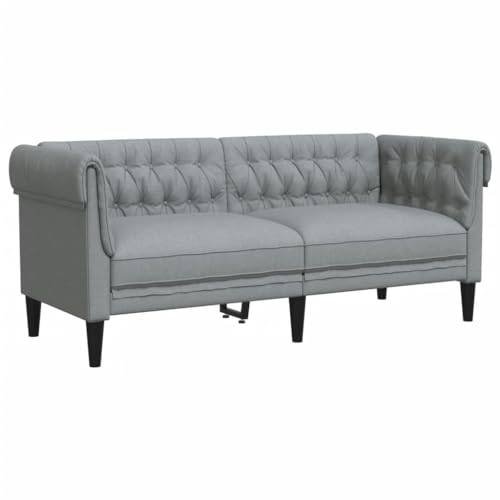 Vidaxl Divano Chesterfield A 2 Posti Grigio Chiaro In Tessuto