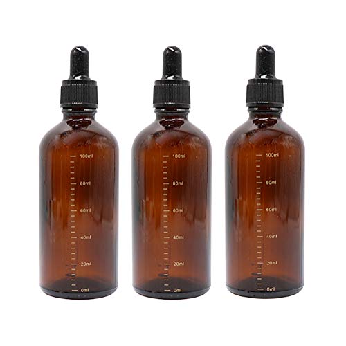 3 Pezzi 100 Ml 3,4 Once Flaconi Contagocce Graduati In Vetro Ambrato Riutilizzabili Flaconi Di Olio Essenziale Contenitori Cosmetici Flaconi Contagocc