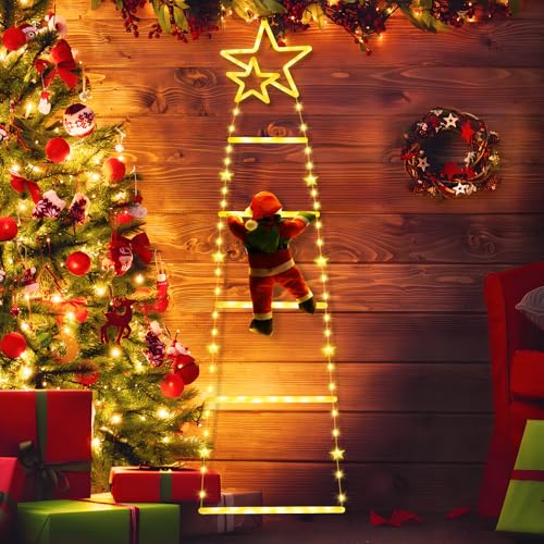 Possily 1.0M Luci Per Scale Decorative Natalizie A Led, Luci Decorative Natalizie Con Babbo Natale, 8 Modalità E Funzioni Timer, Adatte Per Interni, F