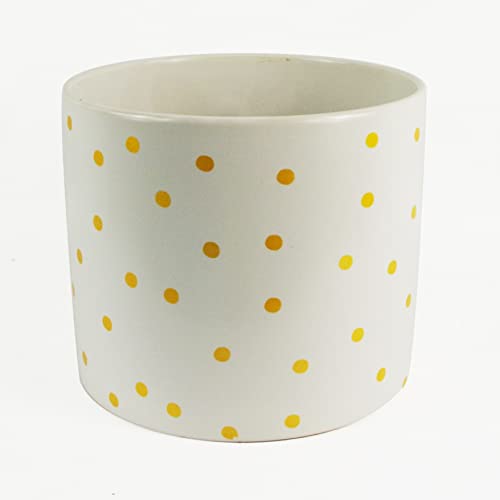 Leaf Fioriere In Ceramica, 15Cm Gold Dot