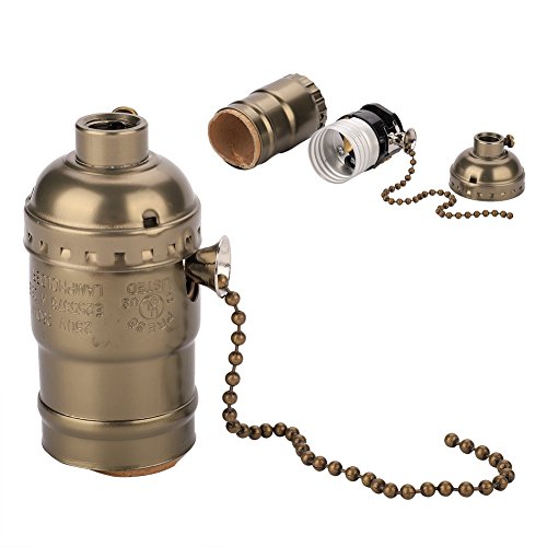 Nikou Portalampada E27 Presa Di Luce Vintage In Alluminio Con Catenella Portalampada Portalampada Portalampada (Colore : Bronze)