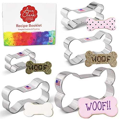 Formine Per Biscotti Stampi A Forma Di Osso Di Cane 5 Pezzi, Prodotto Negli Stati Uniti Da Ann Clark