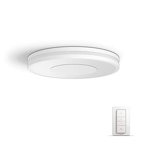Philips Hue White Ambiance Plafoniera Smart Being, Luce Bianca Da Calda A Fredda, Led Integrato, 32W, Bianco, Telecomando Dimmer Switch Incluso